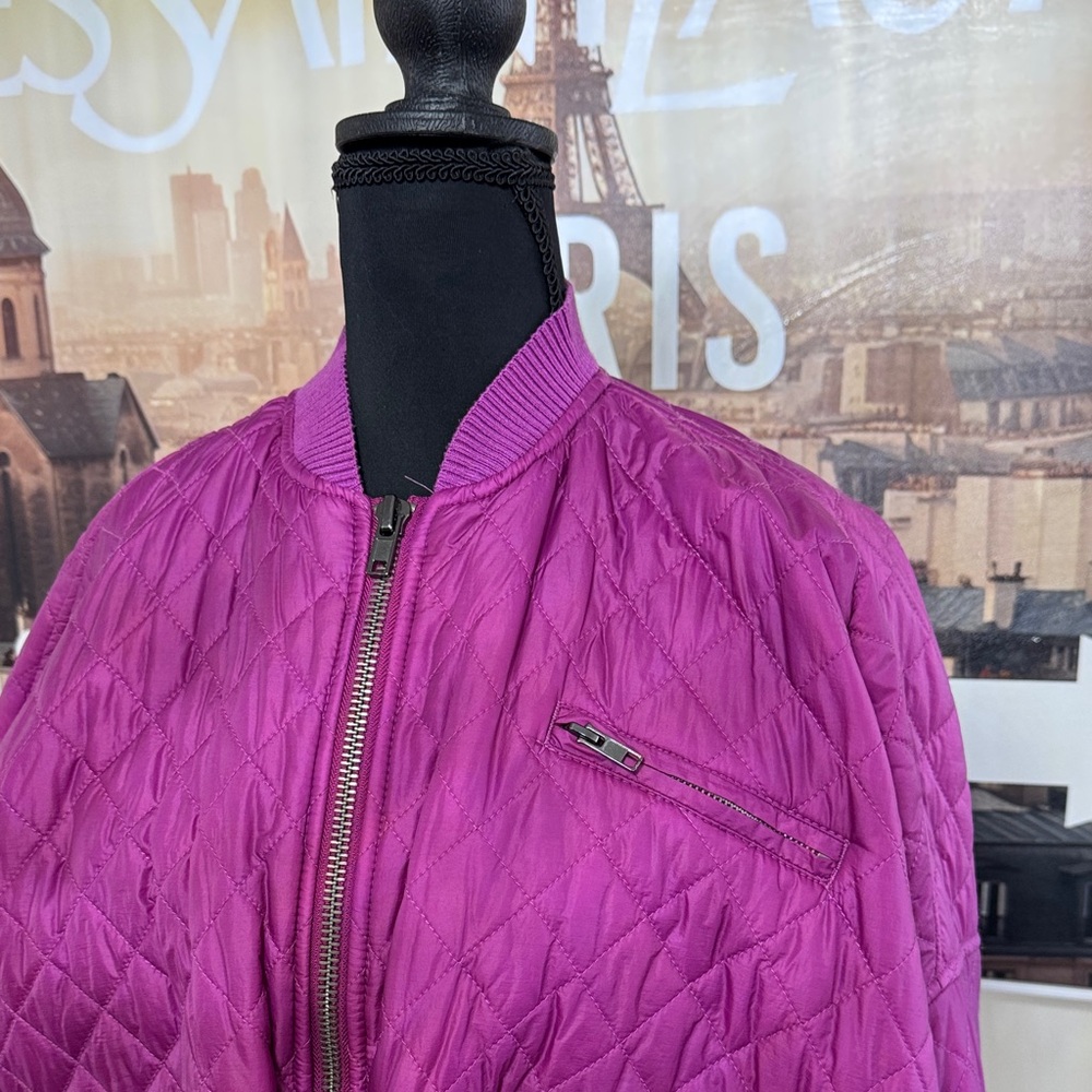 Free people easy Quilted Purple Bomber Jacket - Picture 2 of 3